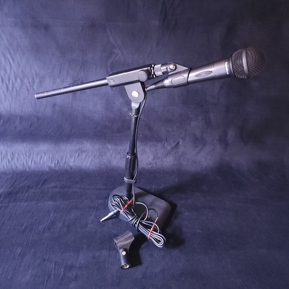 Proline MS112BK Adjustable Table Microphone Stand w/ RadioShack Mic & Cable